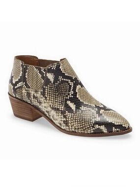 Madewell Low Chelsea Boots in Snake Embossed Leather in Heather | Size 10